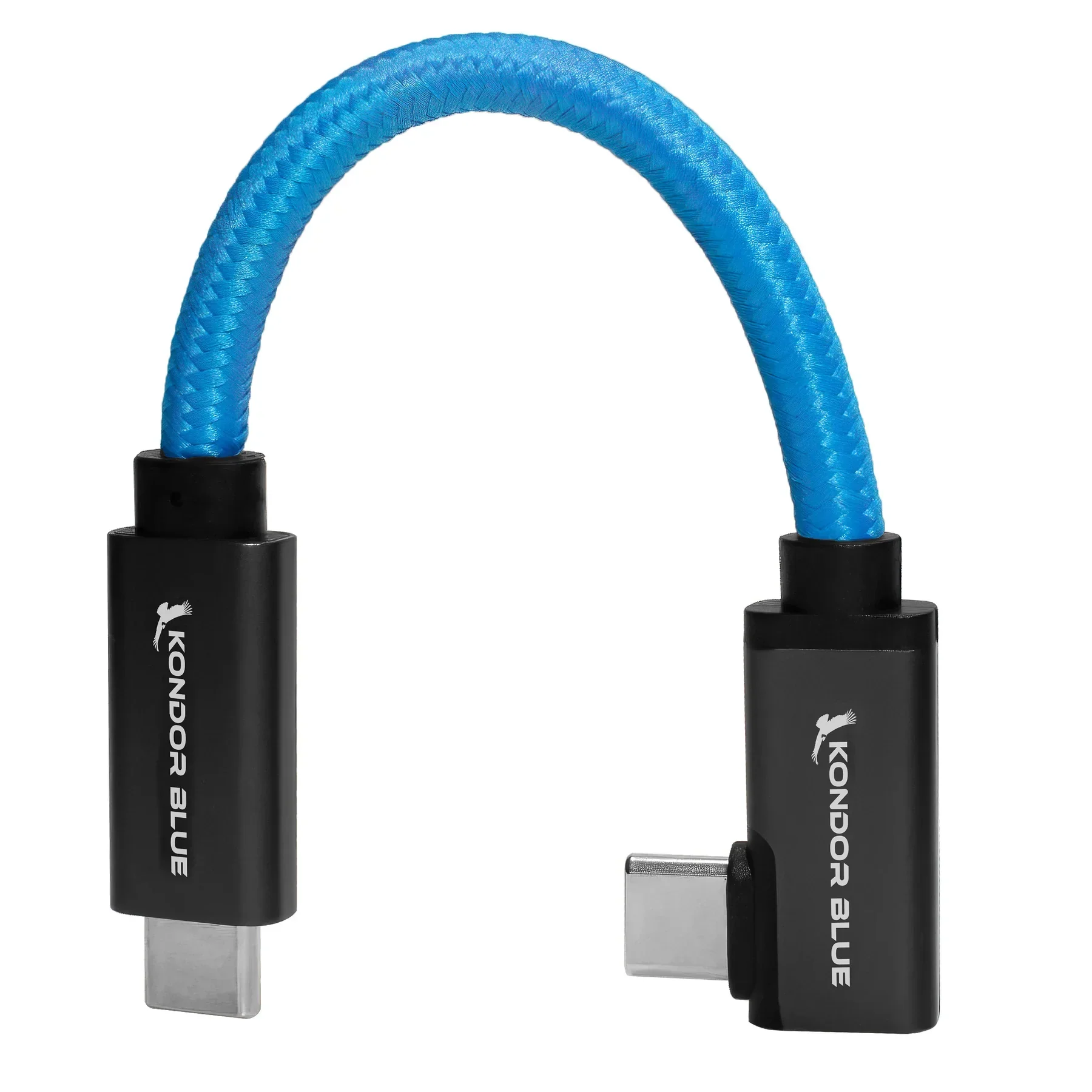 Kondor Blue Right-Angle USB-C Cable - 5" - Image 2