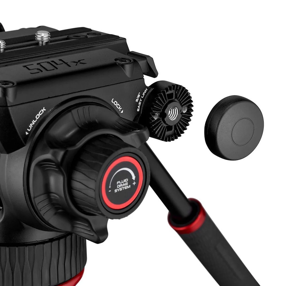 Manfrotto 504X Fluid Video Head with Aluminum Twin Leg GS Tripod - Image 7
