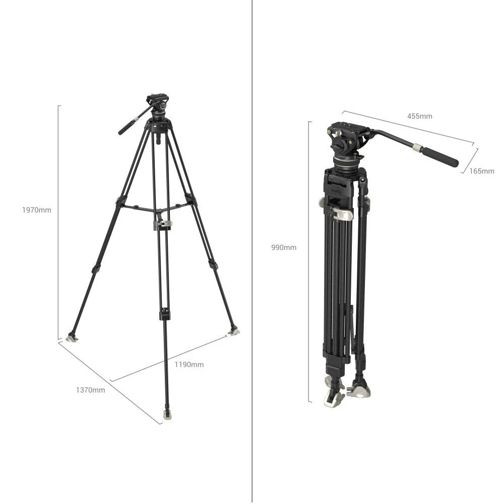 SmallRig FreeBlazer Heavy-Duty Carbon Fibre Video Tripod Kit - Image 2