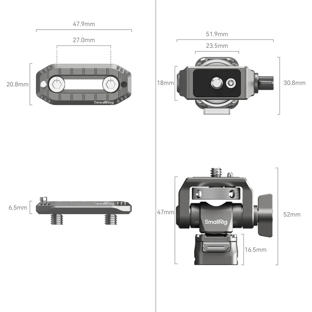 SmallRig HawkLock H21 Quick Release Monitor Support with NATO Clamp - Image 2