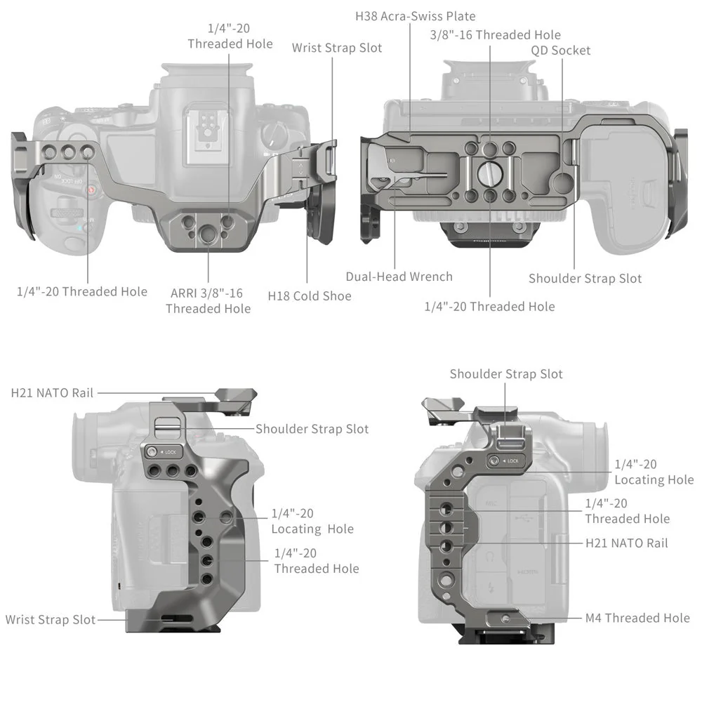 SmallRig HawkLock Quick Release Cage for Canon EOS R5 Mark II - Image 2