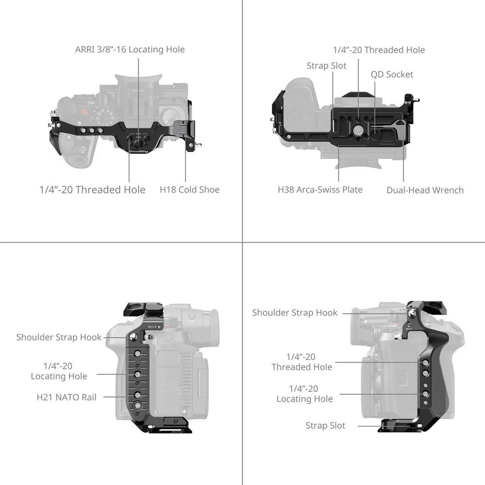 SmallRig HawkLock Quick Release Cage Kit for Panasonic GH6, GH7 - Image 4